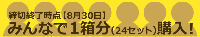 【締切終了時点・8月30日】みんなで1箱分(24セット)購入！